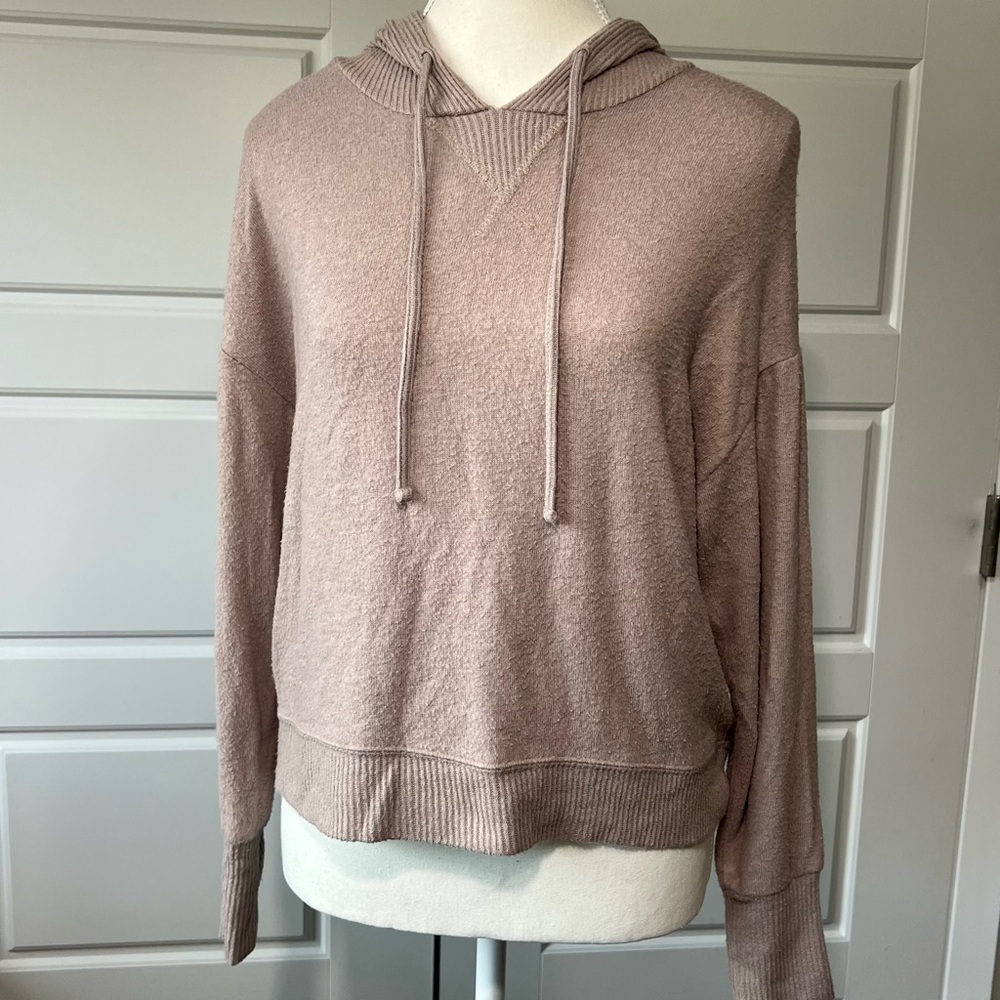 Hippie Rose SM Women's Taupe Cozy Hoodie Longsleeve‎ Lightweight Sweatshirt